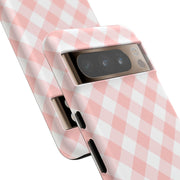 Chic Pink Gingham Google Pixel Phone Case for Tough Protection