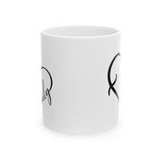 Modern Black Script Ceramic Mug - 11oz & 15oz Options for Coffee Lovers