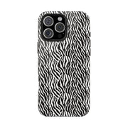 Zebra Print Tough Phone Case - Durable Protection for Style and Function