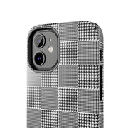 Chic Houndstooth Tough Phone Case - Stylish and Durable Protection