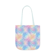 Pastel Tie-Dye Canvas Tote Bag with 5-Color Straps