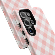Stylish Pink Plaid Samsung Galaxy Tough Case for Smartphones