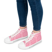 Trendy Pink Floral High Top Sneakers for Women