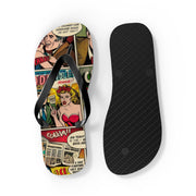 Retro Comic Flip Flops - Fun Summer Footwear for Beach Days & Casual Outings