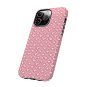 Pink Heart Pattern Tough iPhone Case - Durable Protection for Sweethearts