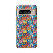 Colorful Cat Google Pixel Phone Case - Tough Cases for Pet Lovers