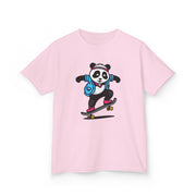 Skateboarding Panda Kids Tee - Fun Cotton T-Shirt for Active Kids