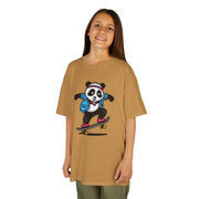 Skateboarding Panda Kids Tee - Fun Cotton T-Shirt for Active Kids
