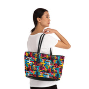 Colorful PU Leather Shoulder Bag – Stylish Tote with Bold Design for Everyday Use
