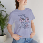 Botanical Snake Unisex Jersey Tee - Stylish Short Sleeve T-Shirt with Floral Design