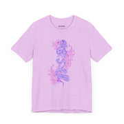 Bohemian Floral Snake Unisex Tee - Soft Pastel Color Shirt for Nature Lovers