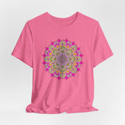 Luxe Mandala Unisex Jersey Tee - Vibrant Botanical Design