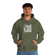 Peace Love Weed Unisex Hoodie - Cozy Cannabis Sweatshirt for Relaxed Vibes