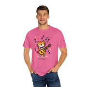 Cute Cat Music T-Shirt - Unisex Garment-Dyed Tee for Animal Lovers
