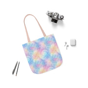 Pastel Tie-Dye Canvas Tote Bag with 5-Color Straps