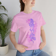 Bohemian Floral Snake Unisex Tee - Soft Pastel Color Shirt for Nature Lovers