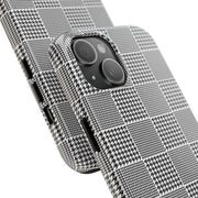Chic Houndstooth Tough Phone Case - Stylish and Durable Protection