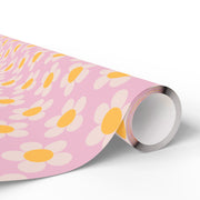Floral Daisy Wrapping Paper - Pink & Yellow Gift Wrap for Birthdays, Celebrations, and Special Occasions