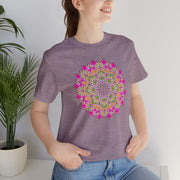 Luxe Mandala Unisex Jersey Tee - Vibrant Botanical Design