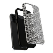 Zebra Print Tough Phone Case - Durable Protection for Style and Function