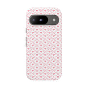 Pink Heart Pattern Google Pixel Tough Case - Stylish and Durable Phone Cover
