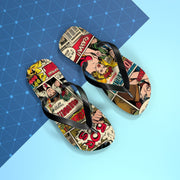 Retro Comic Flip Flops - Fun Summer Footwear for Beach Days & Casual Outings