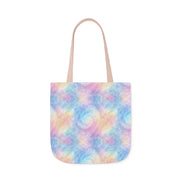 Pastel Tie-Dye Canvas Tote Bag with 5-Color Straps
