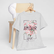 Floral Amour Tee, Romantic T-Shirt, Gift for Her, Cute Casual Wear, Love Shirt, Valentine's Day Gift, Everyday Comfort