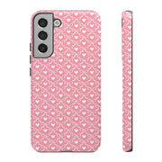 Cute Patterned Samsung Galaxy Phone Case - Tough Cases with Pink Hearts