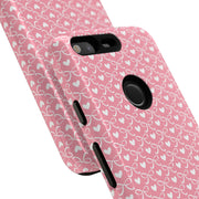 Pink Heart Pattern Tough Google Pixel Phone Case - Cute and Durable Protection