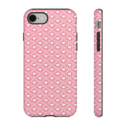 Pink Heart Pattern Tough iPhone Case - Durable Protection for Sweethearts