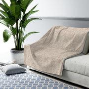 Cozy Sherpa Fleece Blanket with Leaf Design – Perfect for Home Comfort and Gift Giving