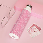 Chic Pink Floral Slim Water Bottle - Stylish Hydration for Everyday Use