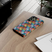 Colorful Cat Pattern Samsung Phone Case - Tough Cases for Cat Lovers