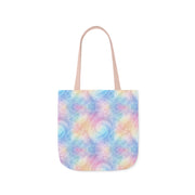 Pastel Tie-Dye Canvas Tote Bag with 5-Color Straps