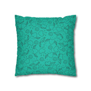 Heart & Leaf Pattern Square Pillowcase – Cozy Home Decor for Lovebirds