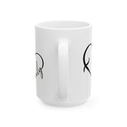 Modern Black Script Ceramic Mug - 11oz & 15oz Options for Coffee Lovers
