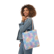 Pastel Tie-Dye Canvas Tote Bag with 5-Color Straps
