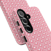 Cute Patterned Samsung Galaxy Phone Case - Tough Cases with Pink Hearts