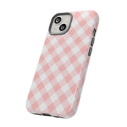 Pink Gingham Tough iPhone Case - Stylish & Durable Protection
