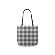 Stylish Black and White Houndstooth Canvas Tote Bag