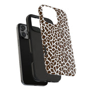 Stylish Leopard Print Tough Phone Case - Durable Protection for Your Device