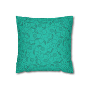Heart & Leaf Pattern Square Pillowcase – Cozy Home Decor for Lovebirds