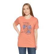 Serpent and Flower Graphic Unisex Tee - Nature-Inspired Design
