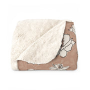 Cozy Floral Sherpa Fleece Blanket for Home Relaxation