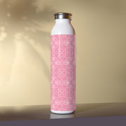 Chic Pink Floral Slim Water Bottle - Stylish Hydration for Everyday Use