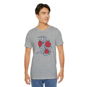 Snake and Roses Unisex Jersey Tee - Stylish Graphic Tee for Nature Lovers