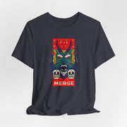 Merge Graphic Unisex Jersey Tee - Edgy Skull Design