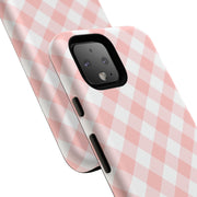 Chic Pink Gingham Google Pixel Phone Case for Tough Protection