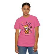 Cute Cat Music T-Shirt - Unisex Garment-Dyed Tee for Animal Lovers